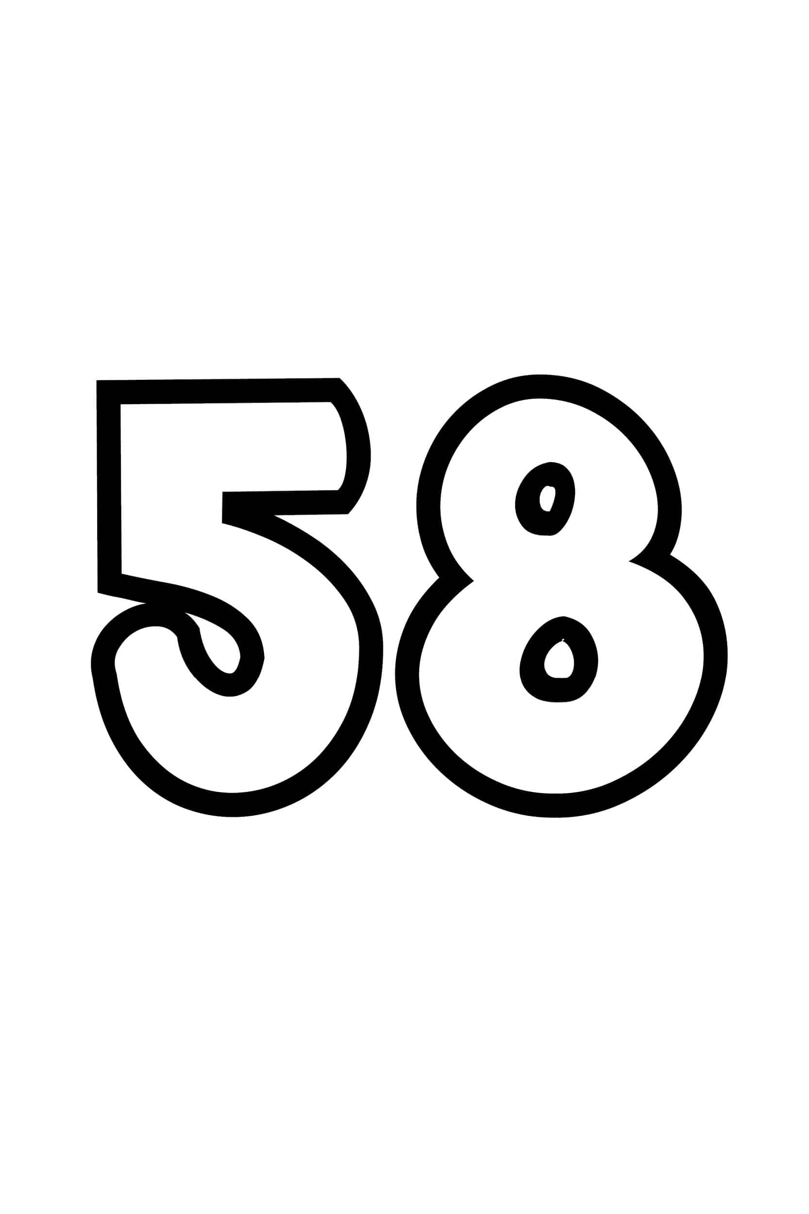 Number 58 Template Coloring Page | Images and Photos finder