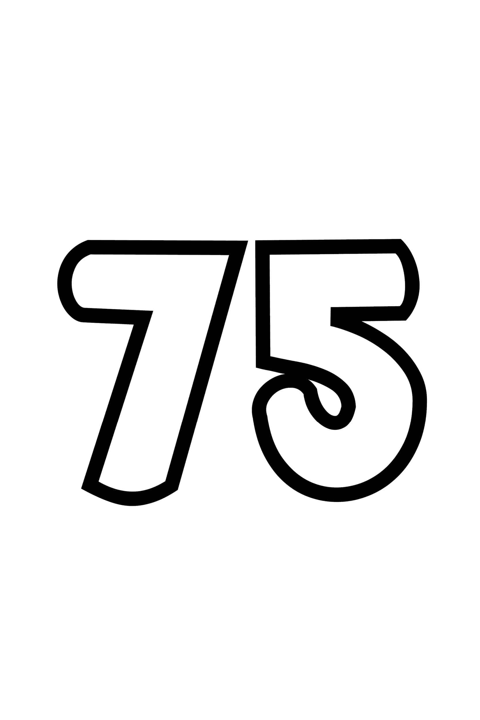 free printable number bubble letters bubble number 75