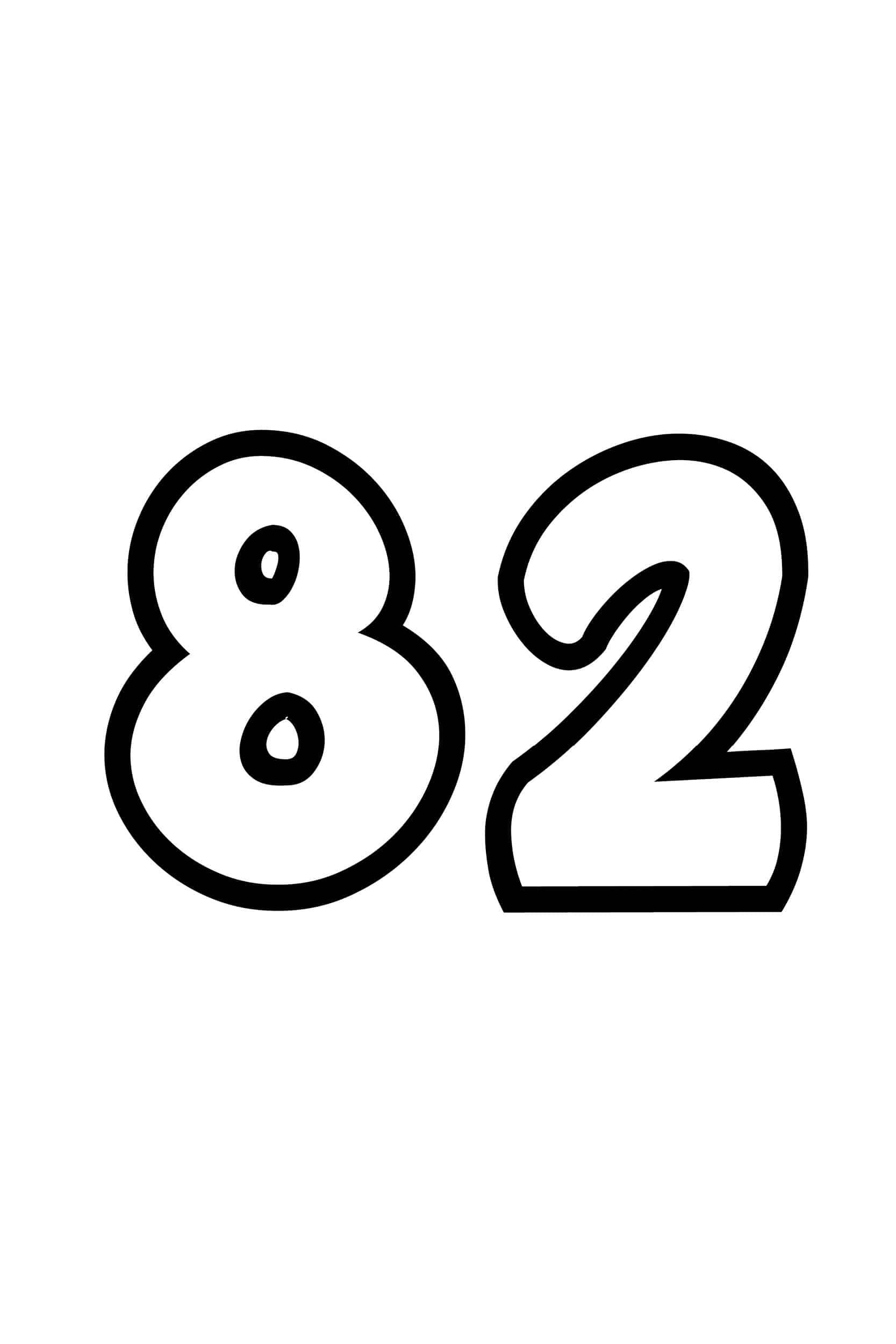 free printable number bubble letters bubble number 82 freebie