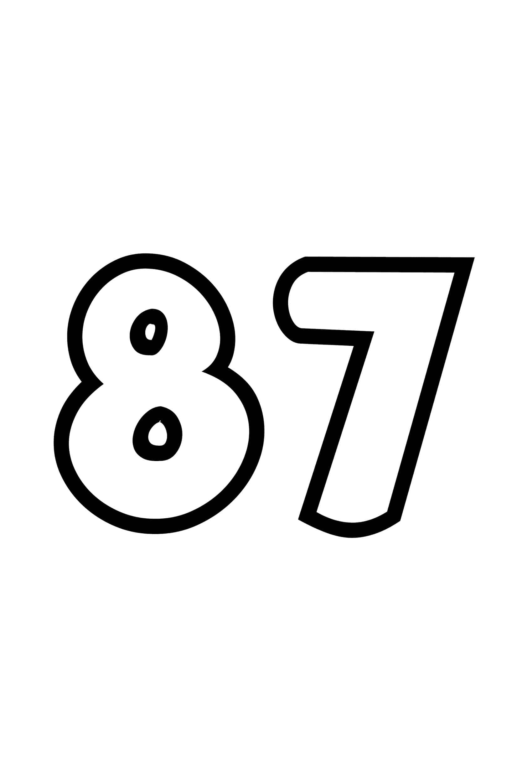 free printable number bubble letters bubble number 87 freebie