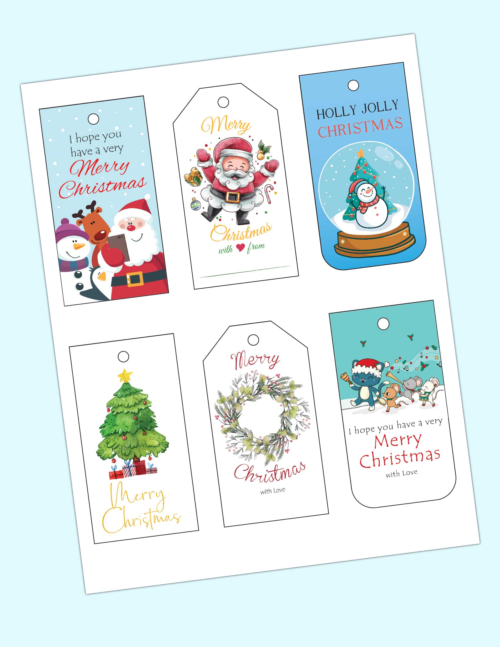 Printable Christmas Tags (6 Styles) - Freebie Finding Mom