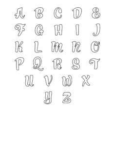 printable cursive bubble letters alphabet freebie