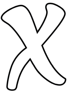 Printable Cursive Bubble Letter X