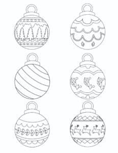 6 Christmas Ornament Coloring Page Printables - Freebie Finding Mom