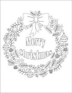 3 Free Christmas Wreath Coloring Pages - Freebie Finding Mom