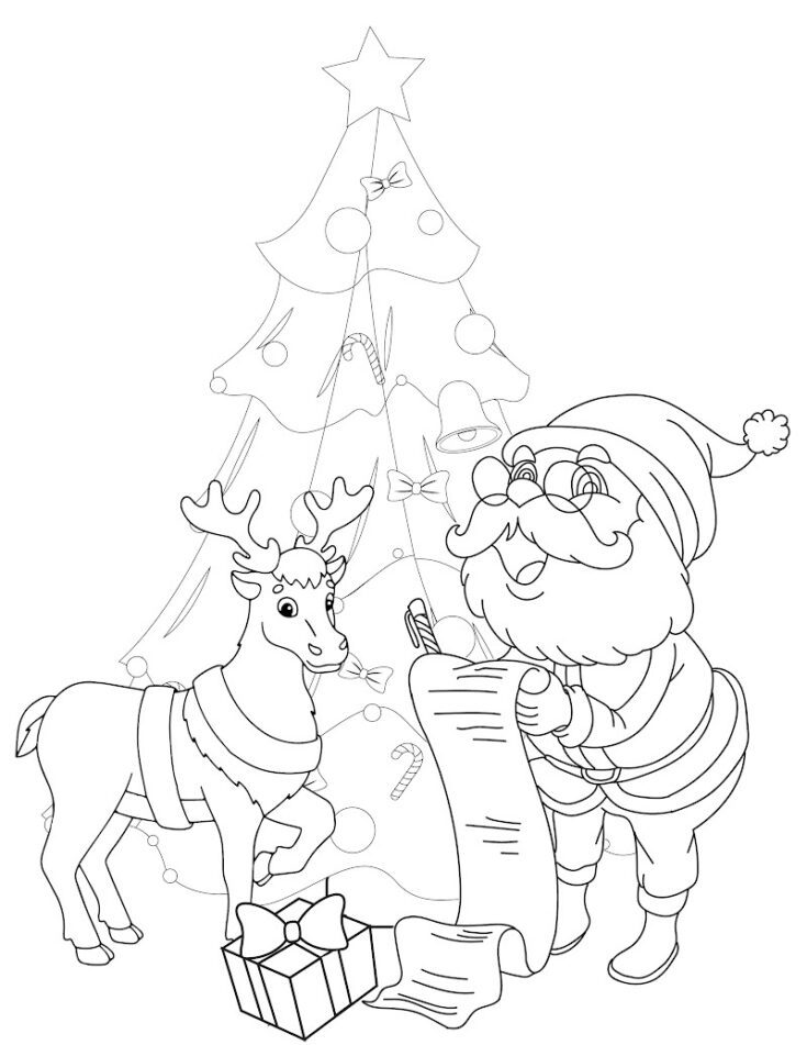 6 Free Printable Santa Coloring Pages - Freebie Finding Mom