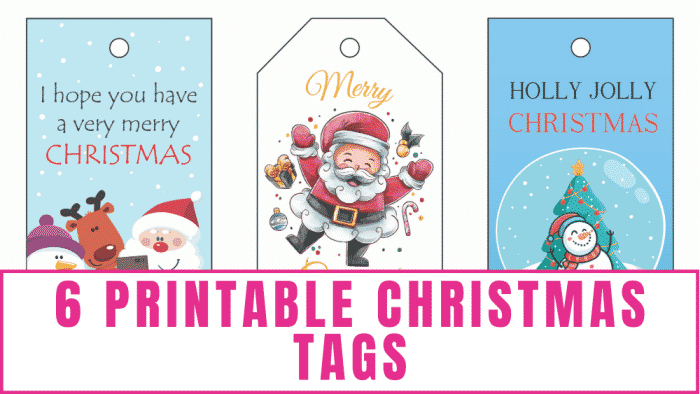 These 6 printable Christmas tags offer something for everyone—from santa to whimsical animals to classy Christmas decor