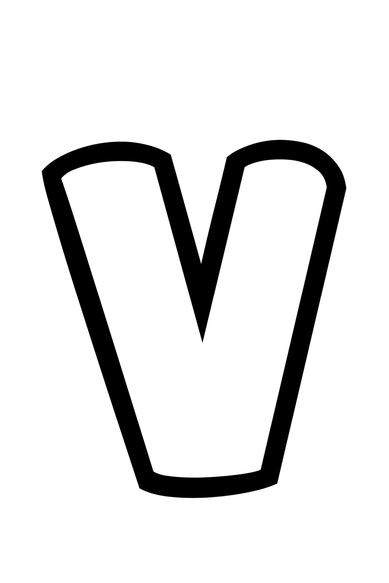 Printable Bubble Letters: Fancy Bubble Letter V
