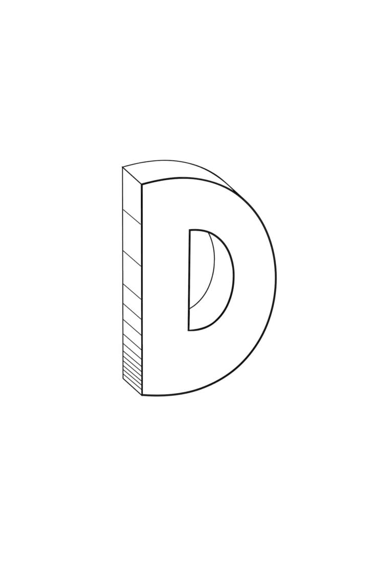 Printable Bubble Letters: Outer Space Letter D