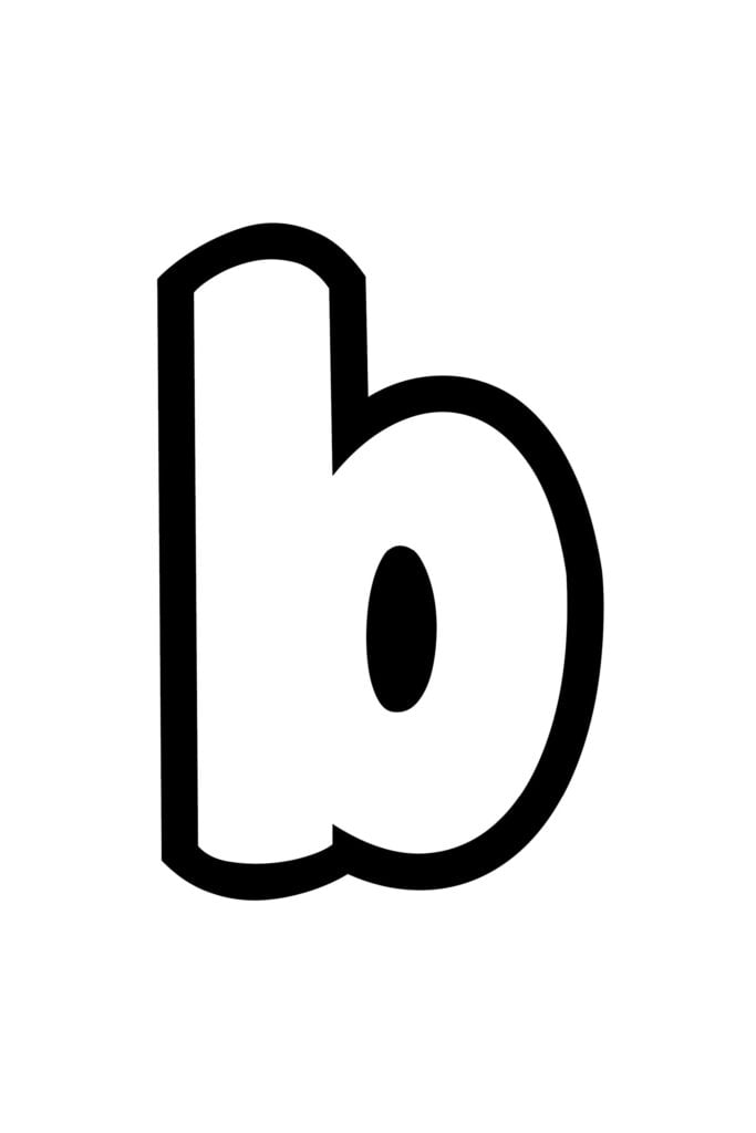 Free Printable Lowercase B Bubble Letter Stencil
