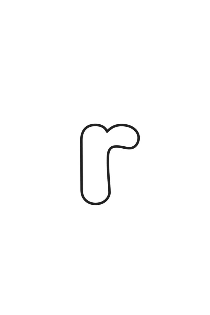 Printable Cute Bubble Letter R