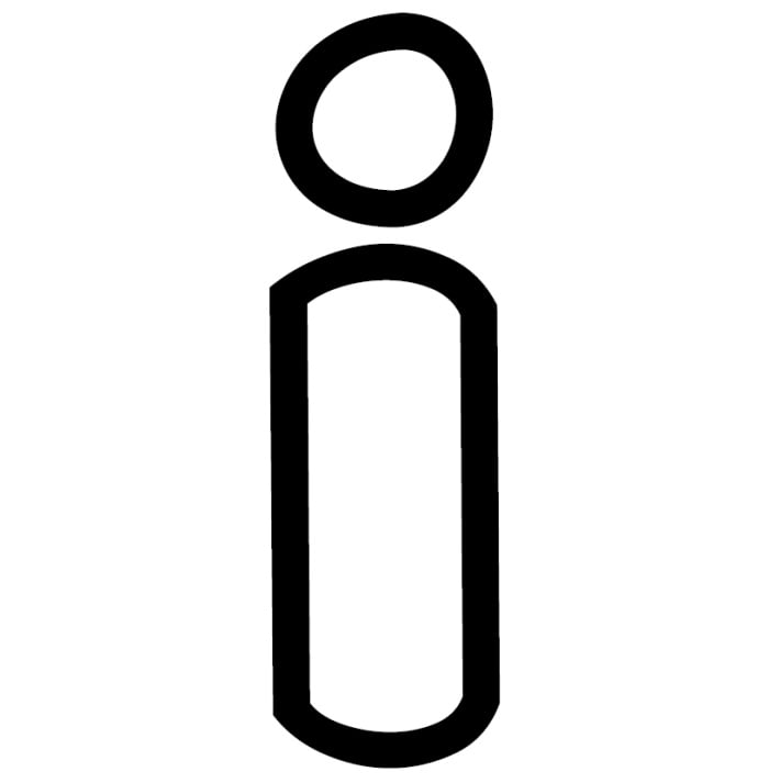 Free Printable Lowercase I Bubble Letter Stencil