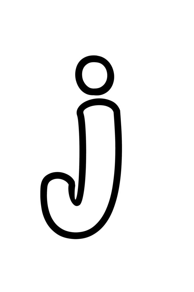 Free Printable Lowercase J Bubble Letter Stencil
