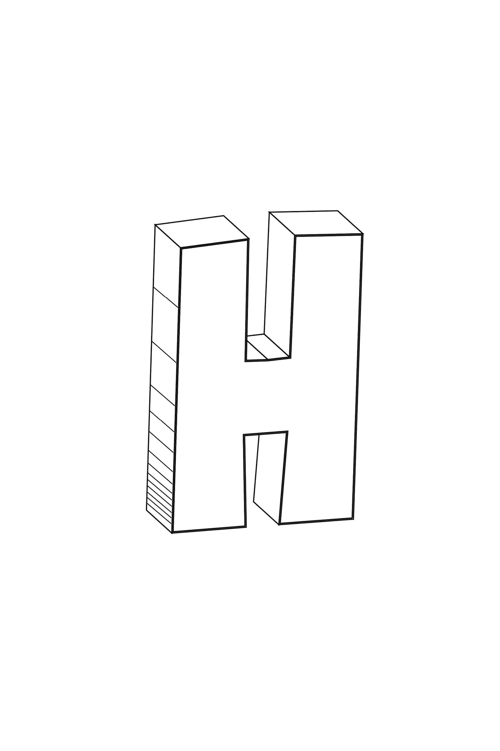 Free Printable Bubble Letter H