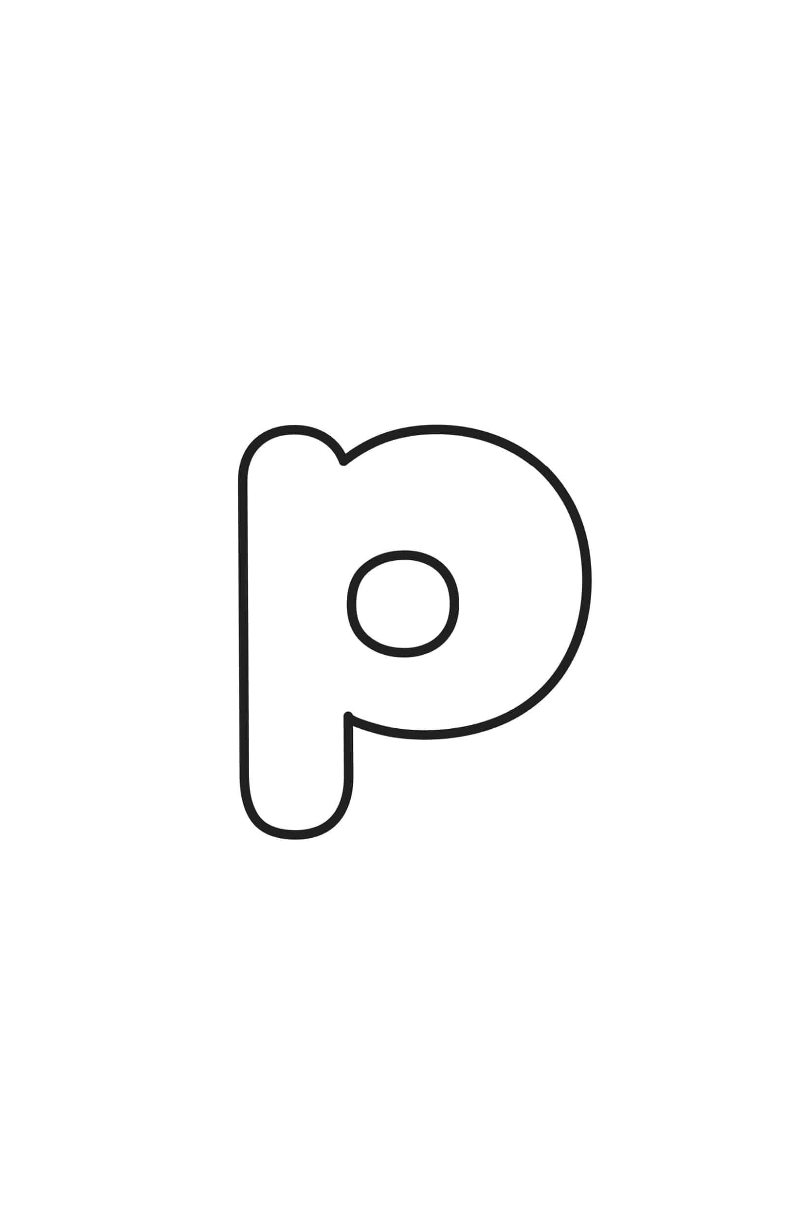 Free Printable Bubble Letter Stencils: Bubble Letter P