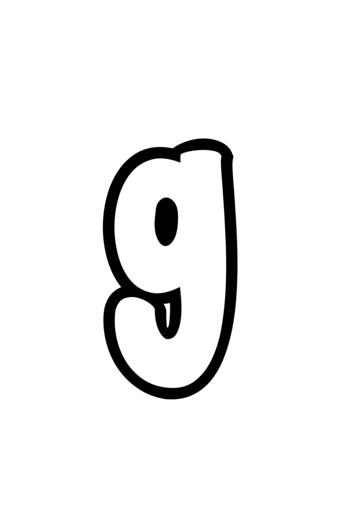 Free Printable Lowercase G Bubble Letter Stencil