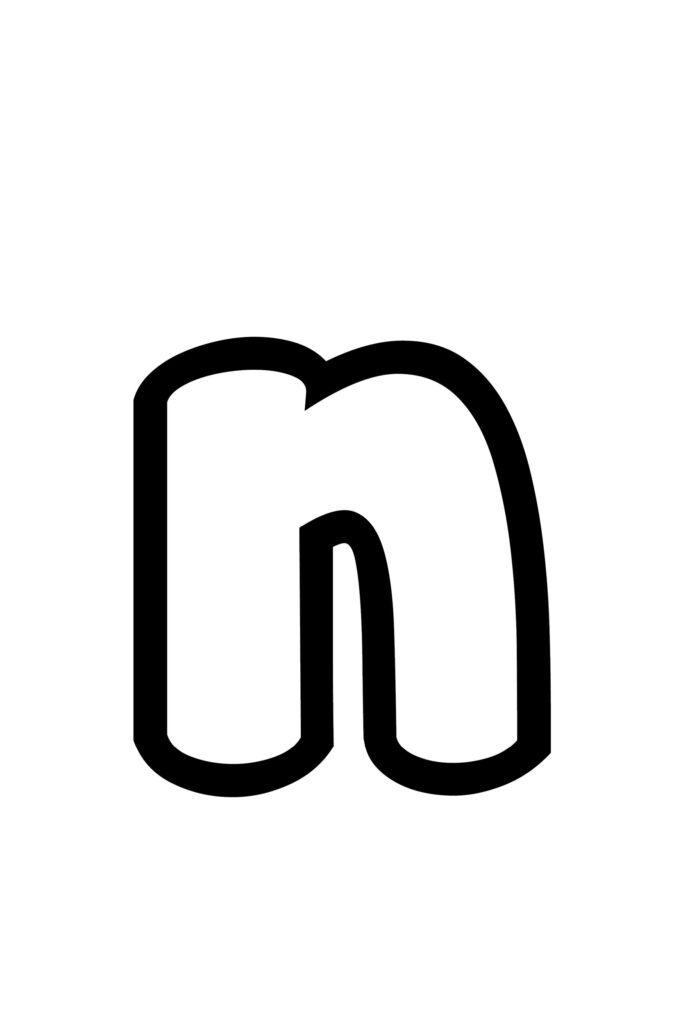 Free Printable Lowercase N Bubble Letter Stencil