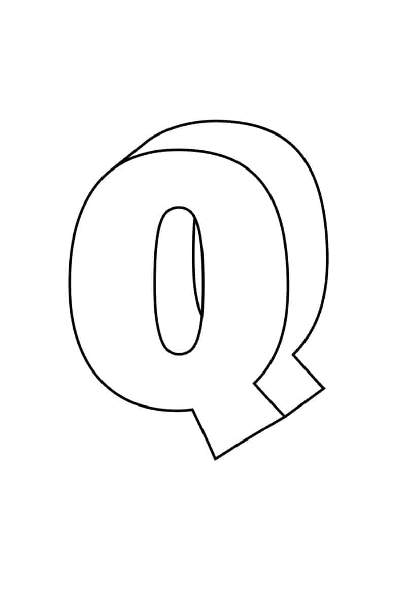 Free Printable Bubble Letter Q