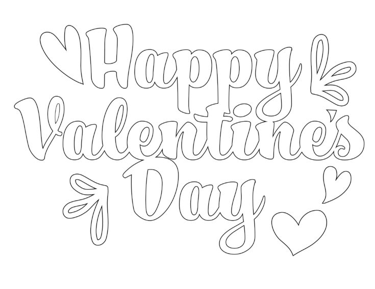 Valentine alphabet detailed happy Free Happy Valentine's Day in Bubble Letters Printable - Freebie