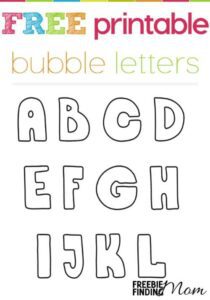 18 Free Printable Bubble Letters Templates - Freebie Finding Mom