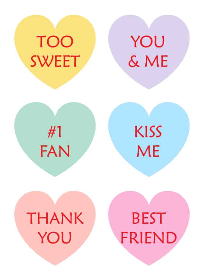 Candy Hearts Printable Printable Word Searches