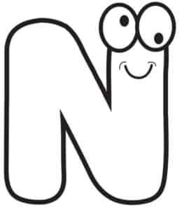 Free Printable Cartoon Letters: Cartoon Letter N - Freebie Finding Mom