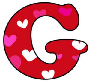 Free Printable Bubble Letters: Colorful Valentine Bubble Letter G