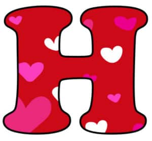 free printable colorful bubble letters valentine bubble letter h