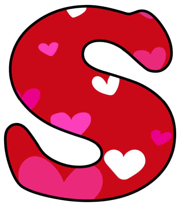 Free Printable Colorful Bubble Letters Valentine Bubble Letter S