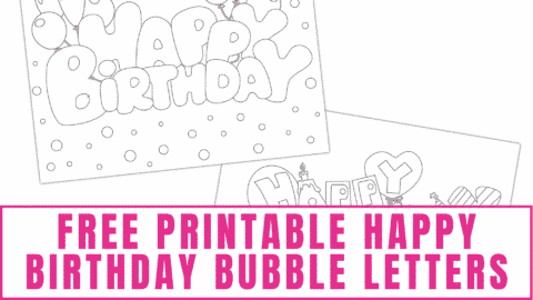 happy birthday bubble letters 3 styles freebie finding mom