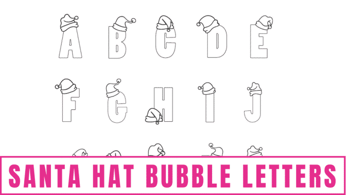 free printable letter templates of Christmas bubble letters