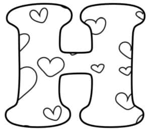Free Printable Bubble Letters: Valentine Bubble Letter H