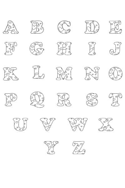 Free Printable Valentine Bubble Letters Bubble Letters Alphabet