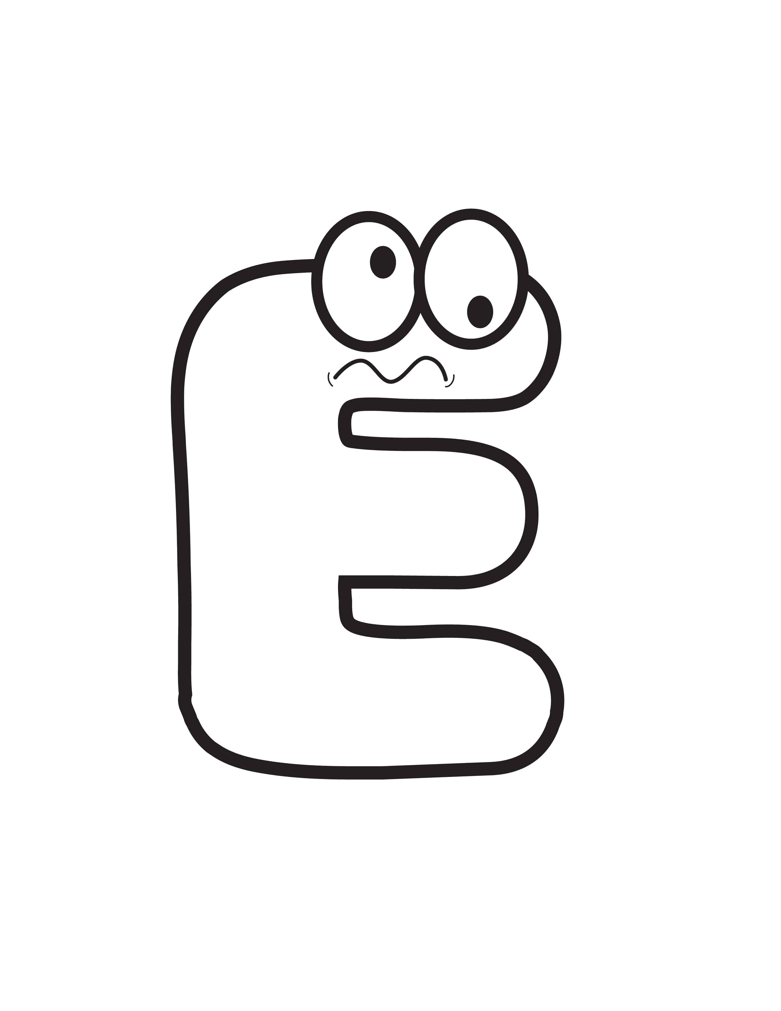 Free Printable Cartoon Letters: Cartoon Letter E - Freebie Finding Mom