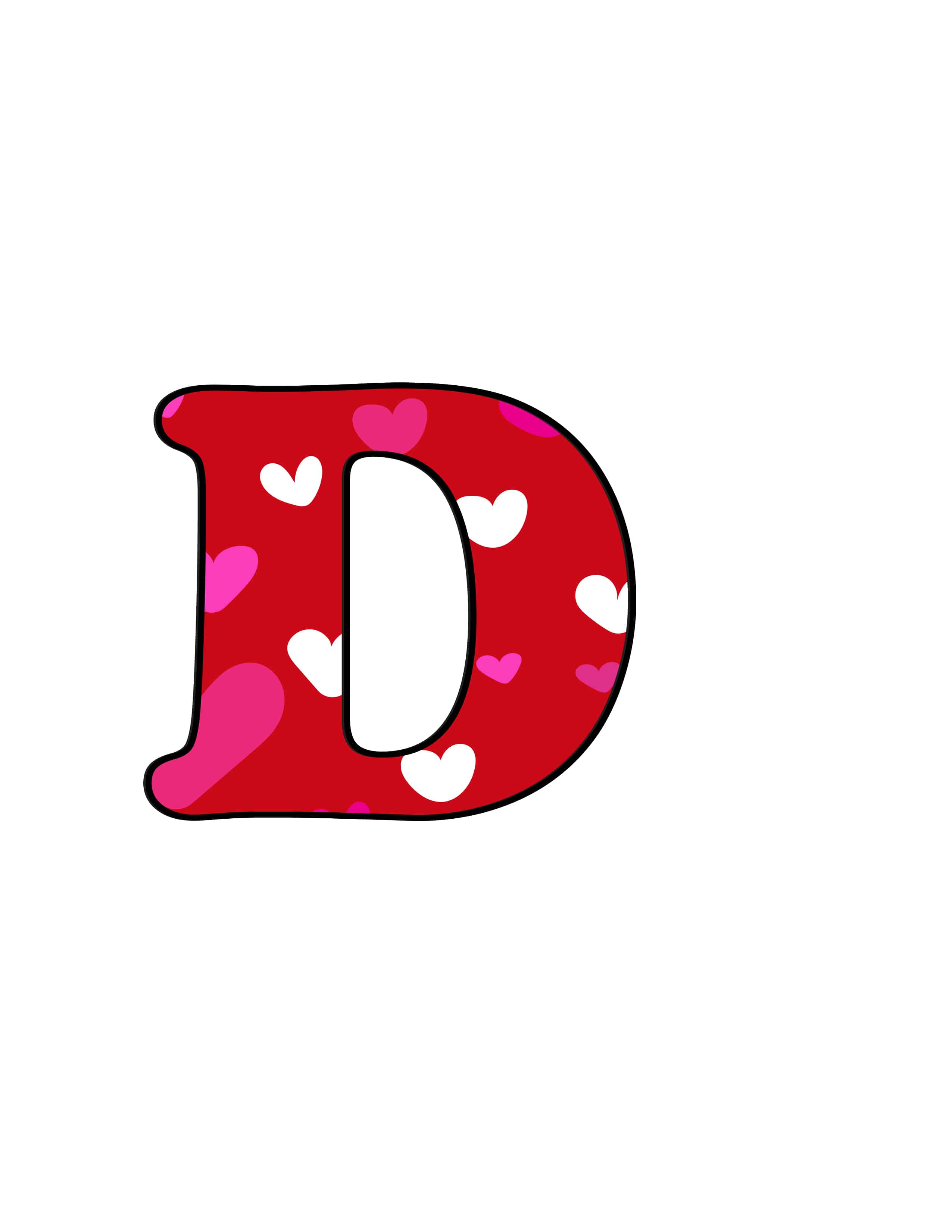 Free Printable Colorful Bubble Letters Valentine Bubble Letter D