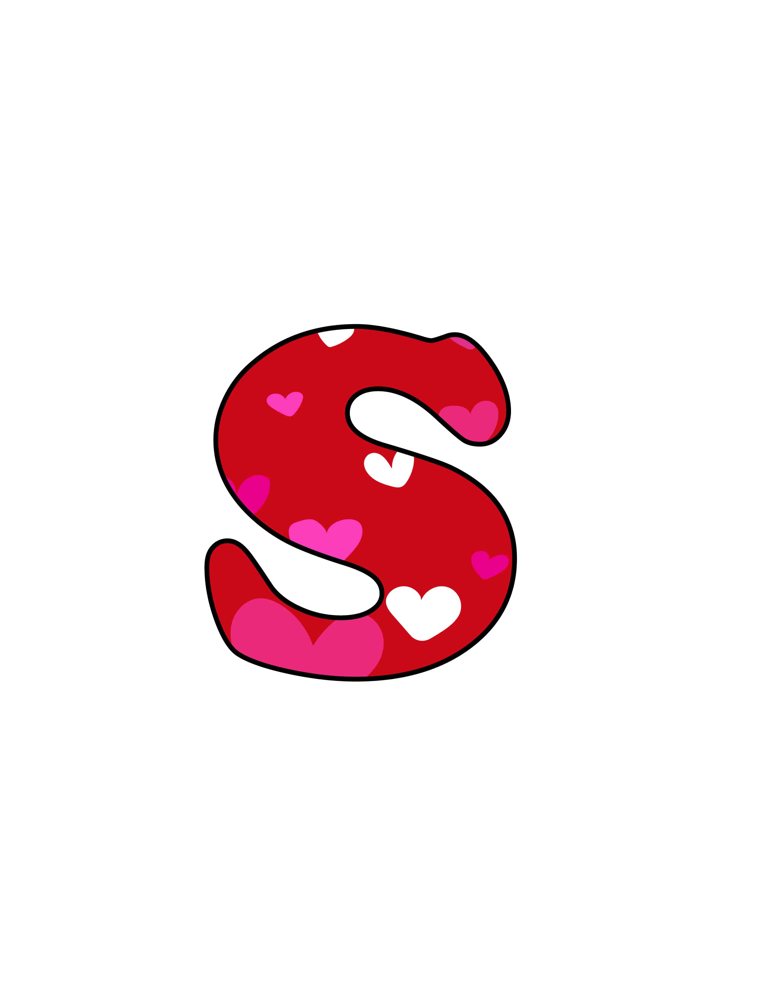 Free Printable Colorful Bubble Letters Valentine Bubble Letter S