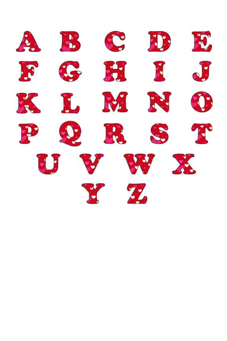 Free Printable Bubble Letters: Colorful Valentine Alphabet