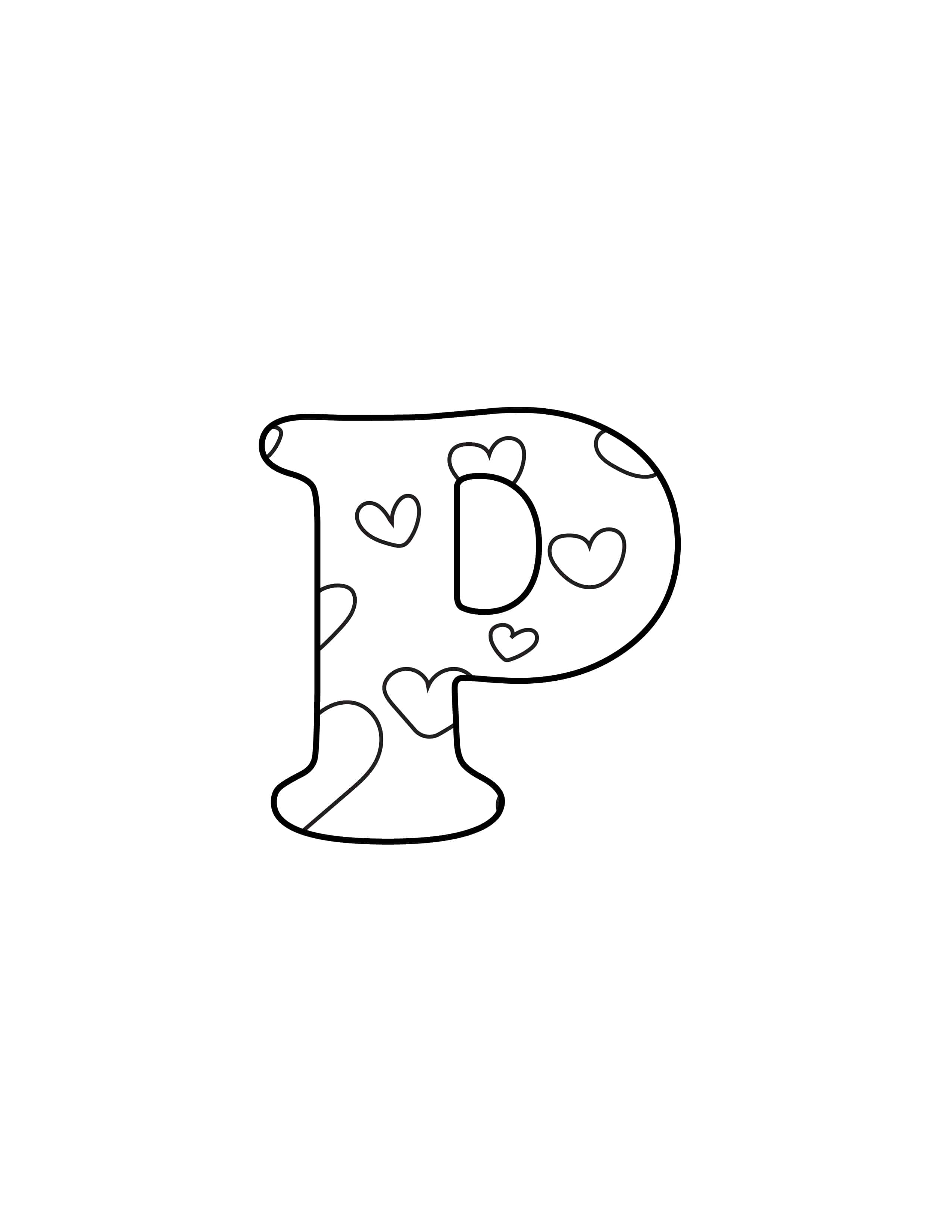 Free Printable Bubble Letters Valentine Bubble Letter P