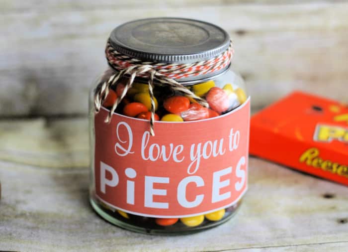 I love you to pieces Valentine's Day gift jar