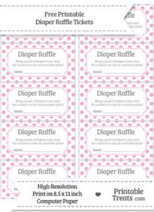 10 Free Printable Diaper Raffle Tickets - Freebie Finding Mom