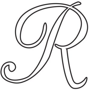 Calligraphy Cap R Free Printable Alphabet Letters: Calligraphy Uppercase R
