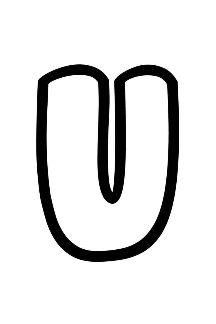 Free Printable Bubble Letter U