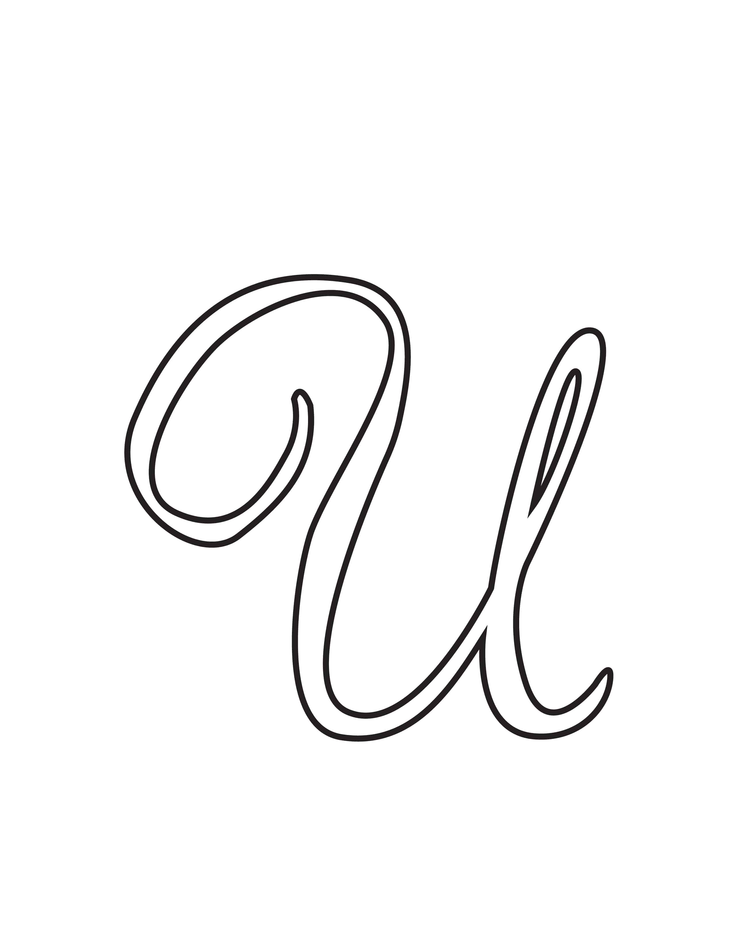 free printable uppercase calligraphy letters calligraphy letter u