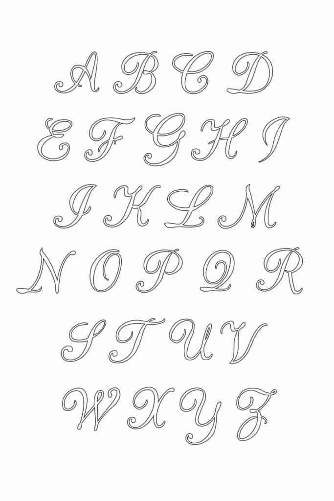 Free Calligraphy Letters Printable: Uppercase Alphabet