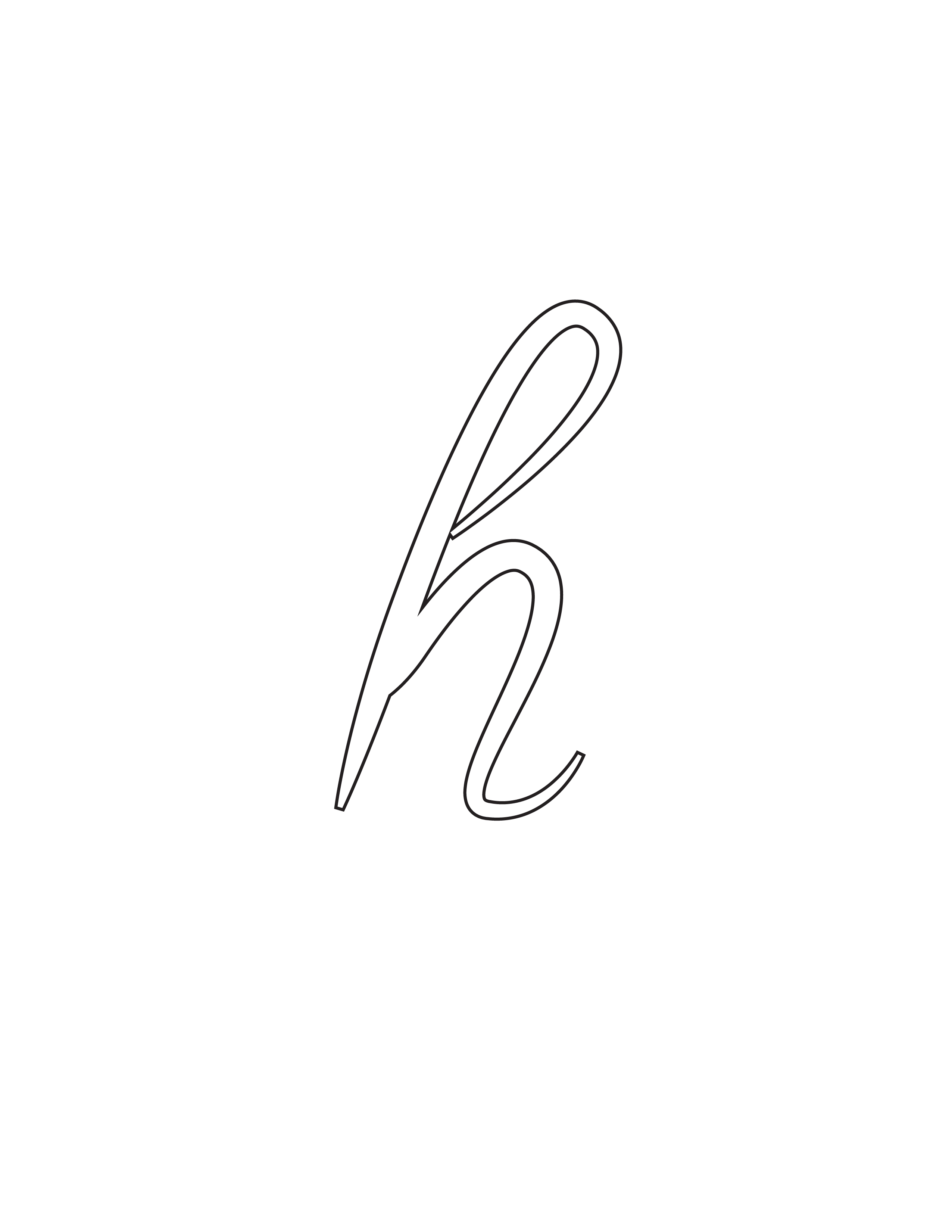 cursive lowercase h