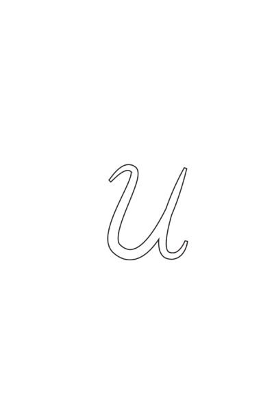 free printable calligraphy lowercase letters calligraphy lowercase U