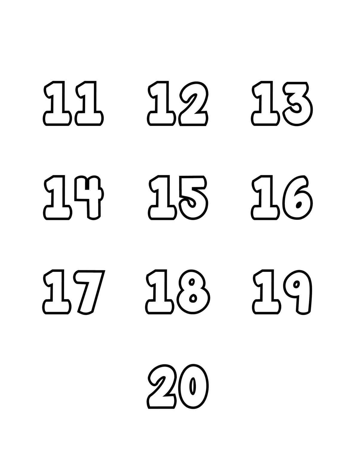 Bubble Numbers Set 41-50