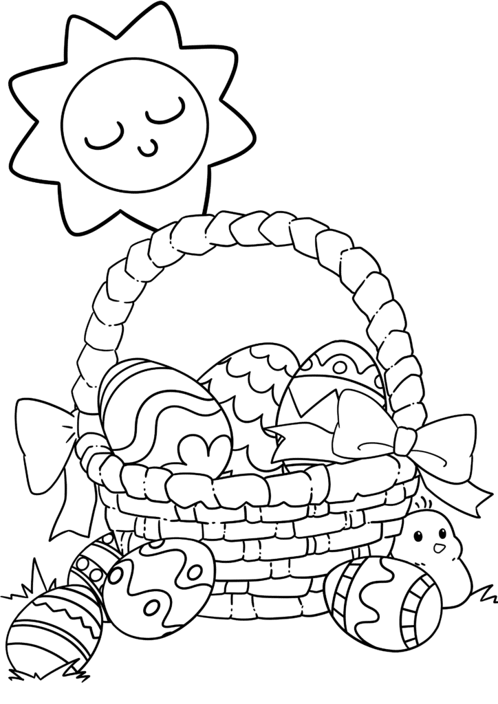 free Easter basket coloring page