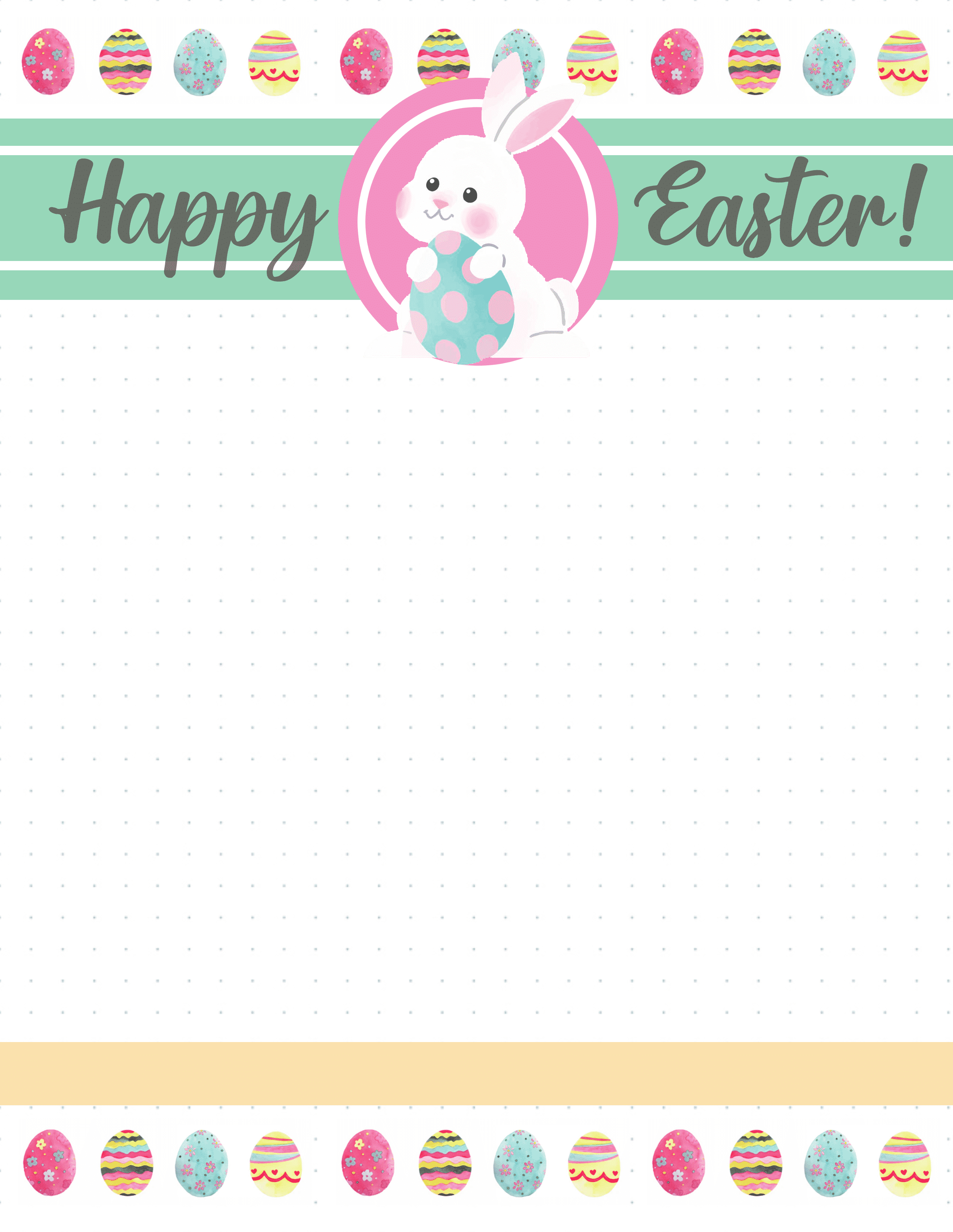 Pastel watercolor easter greeting card. Easter Bunny Face Template Printable : 4 Free Printable Easter Bunny Letters Freebie Finding Mom