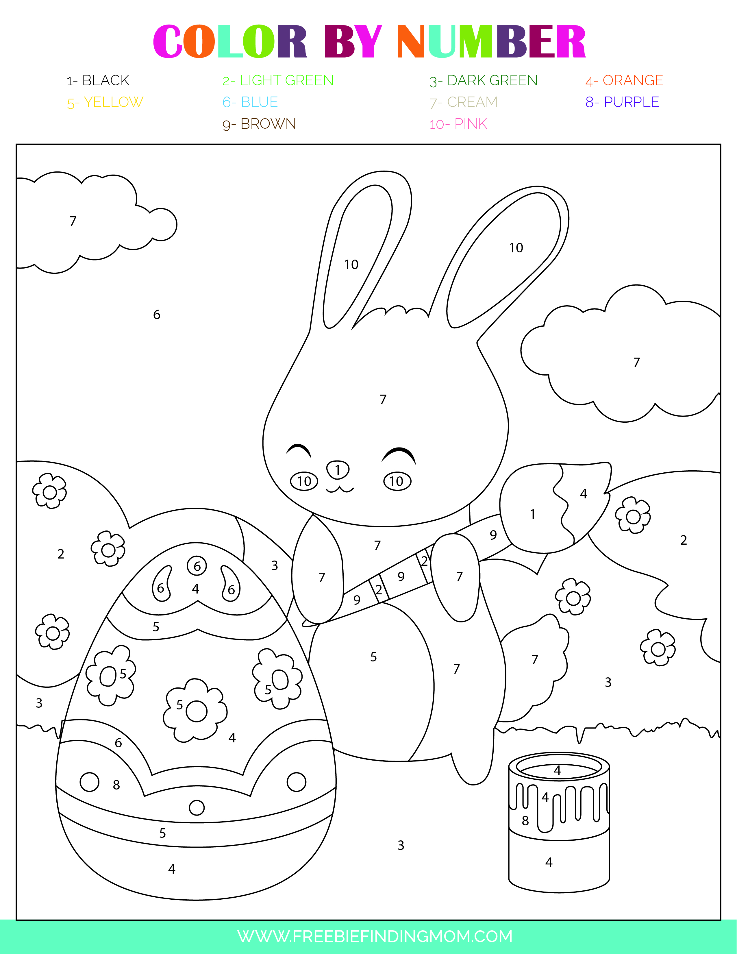 Color By Number Easter Printables